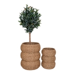 House Nordic Manden Sarbas Zeegras Naturel Rond Set van 2