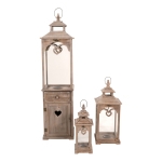 Lesli Living Lantaarn Wales Hout, Set van 3