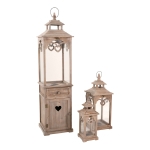 Lesli Living Lantaarn Wales Hout, Set van 3