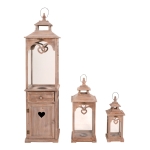 Lesli Living Lantaarn Wales Hout, Set van 3