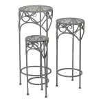 Lesli Living Plantentafeltjes Hoog/Rond Viva La Vida Grey Wash, Set van 3