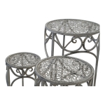 Lesli Living Plantentafeltjes Hoog/Rond Viva La Vida Grey Wash, Set van 3