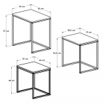 Bijzettafel Sulhiye Set van 3 Vierkant Melamine Walnoot