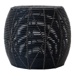 Lesli Living Poef Birma Wicker Zwart Ø46x40cm