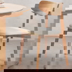 Eetkamerstoel Elim Off White Bouclé Naturel Eiken - Giga Living