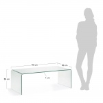 Kave Home Salontafel Burano Glazen 110x50cm