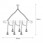 Hanglamp Erebos 6-Lichts Naturel