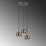 Hanglamp Berceste Bol 3-Lichts Getrapt Platinum