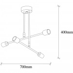 Hanglamp Camel 4-Lichts Goud