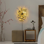 Wandlamp Flower Faced Zwart