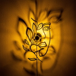 Wandlamp Flower Faced Zwart