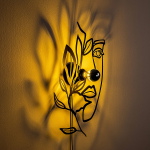 Wandlamp Flower Faced Zwart