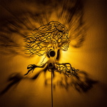 Wandlamp Tree Woman Zwart