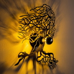 Wandlamp Tree Woman Zwart