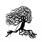 Wandlamp Tree Woman Zwart