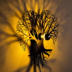 Wandlamp Heart Tree Zwart