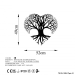 Wandlamp Heart Tree Zwart