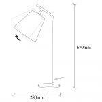 Bureaulamp Salihini Wit/Goud