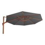 Lesli Living Zweefparasol Virgoflex Houtlook Grijs Ø3,5Mtr