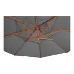 Lesli Living Zweefparasol Virgoflex Houtlook Grijs Ø3,5Mtr