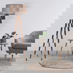 Vloerlamp Tripod Taupe/Walnoot