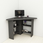 Bureau Corner Melamine Antraciet