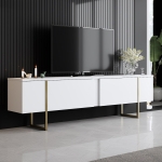 Tv-Meubel Luxe Melamine Wit Goud