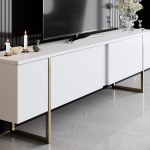 Tv-Meubel Luxe Melamine Wit Goud