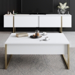 Tv-Meubel Luxe Melamine Wit Goud