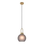 House Nordic Hanglamp Luton Brass Smoke Glas