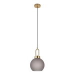 House Nordic Hanglamp Luton Brass Smoke Glas