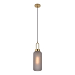 House Nordic Hanglamp Luton Cilinder Brass Smoke Glas