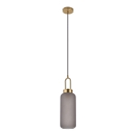 House Nordic Hanglamp Luton Cilinder Brass Smoke Glas