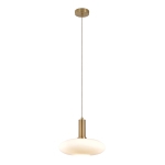 House Nordic Hanglamp Chelsea Wit Glas Rond Brass