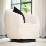 Rivièra Maison Fauteuil The Countess Draaibaar Bouclé Wit