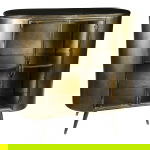 PTMD Kast Spacer Brass Iron Glas Deur Laag