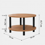 Salontafel Roby Naturel Ø70cm