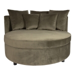 PTMD Fauteuil Fayen Velvet Groen Half Rond