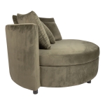 PTMD Fauteuil Fayen Velvet Groen Half Rond