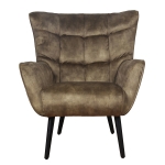 PTMD Fauteuil Kian Velvet Washed Olijf Groen