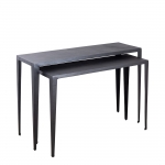 PTMD Sidetable Rivva Zwart Rechthoek Set van 2