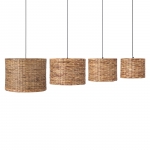 PTMD Hanglamp Jaden 4-Lichts Naturel Zeegras Herringbone Rond