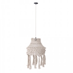 PTMD Hanglamp Milley Crème Katoen Macramé Rond