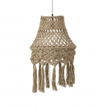 PTMD Hanglamp Milley Groen Katoen Macramé Rond