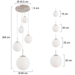 Steinhauer Bollique Hanglamp Opal Glass 5-lichts 350cm