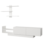 Tv-meubel + Wandplank Egemen Melamine Wit