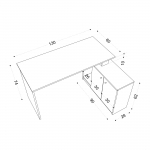 Bureau Basak Melamine Wit