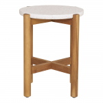 House Nordic Sidetable Terracina Acacia Naturel/Wit Ø37cm