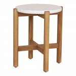 House Nordic Sidetable Terracina Acacia Naturel/Wit Ø37cm