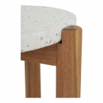 House Nordic Sidetable Terracina Acacia Naturel/Wit Ø37cm